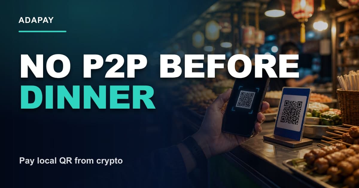 Никакого Binance P2P перед ужином: как крипто-эмигранты могут платить быстрее - Никакого P2P перед ужином Миниатюра ADAPAY Open Graph